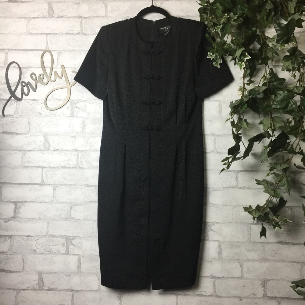 Debra Michaels Black Kimono Midi Dress Size 8